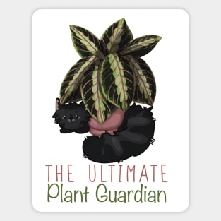 The Ultimate Plant Guardian - Black Cat and Maranta Magnet